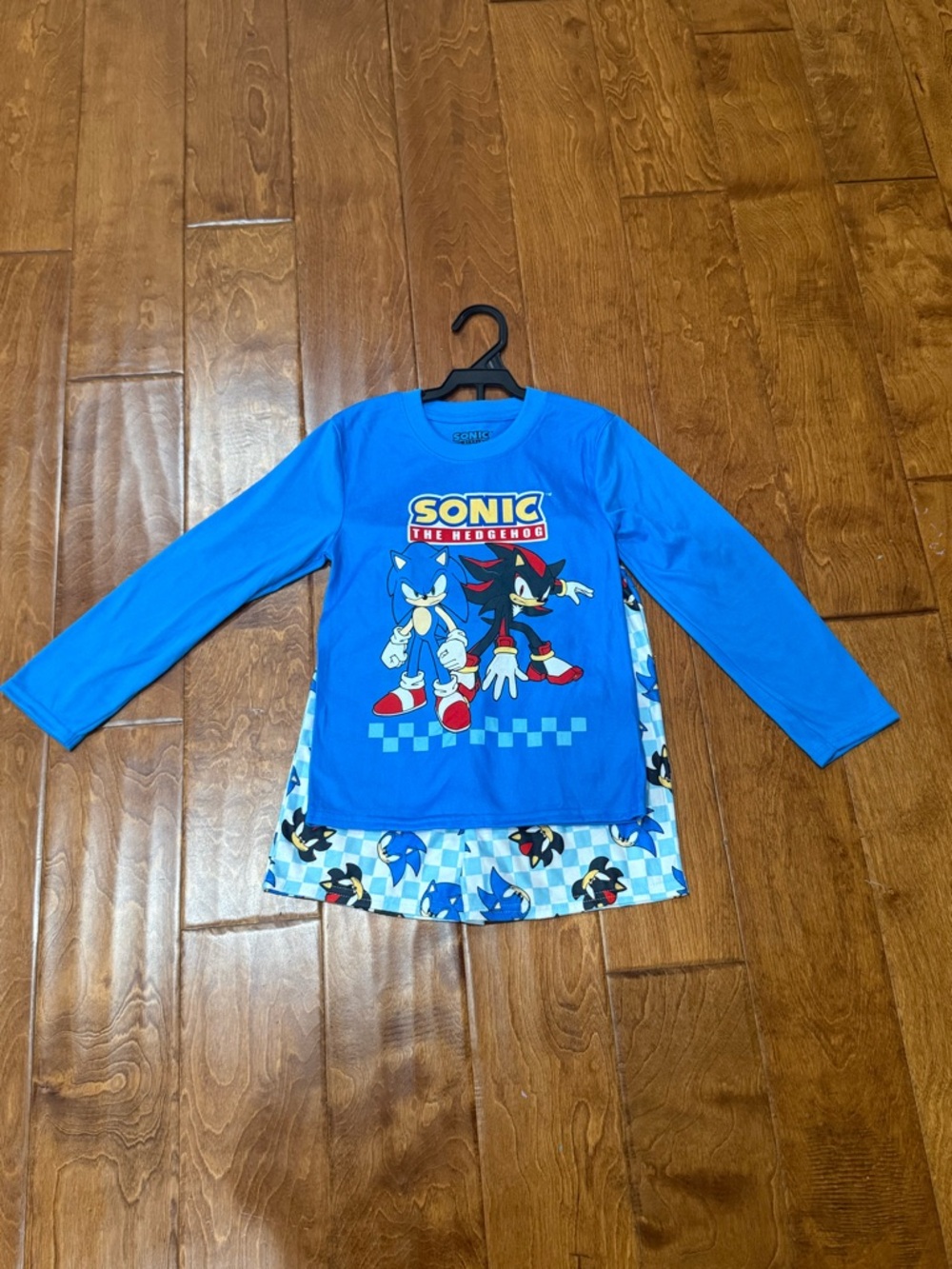 NWT Size XSmall (4-5) Sonic the Hedgehog Blue Long-Sleeve pajama set
